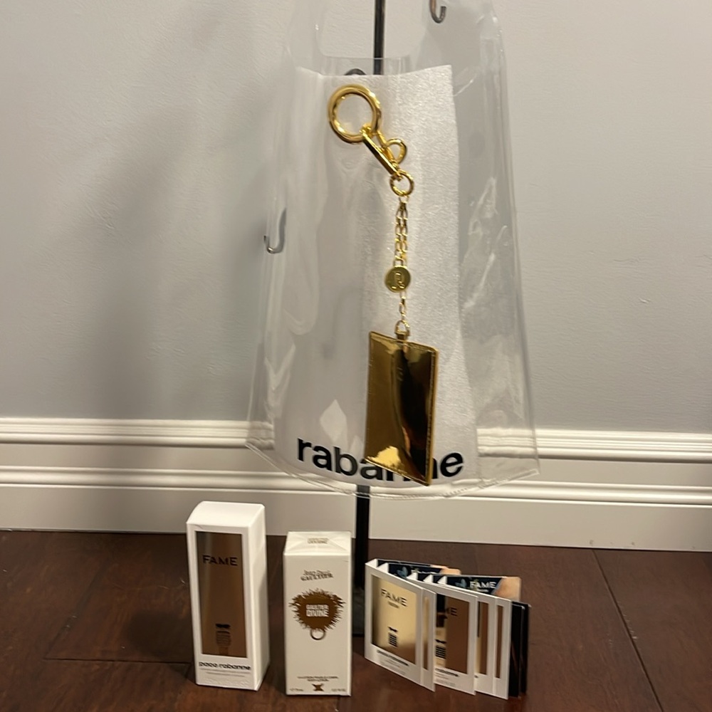 PACO RABANNE transparent keychain satchel bag